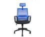 Кресло офисное / Бит / черный пластик / синяя сетка / черная ткань
