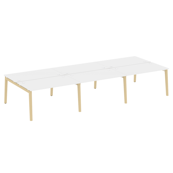 Рабочая станция на деревянных опорах Onix Wood OW.D.RS-6.3.8 4140x1635x750